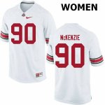Women's Ohio State Buckeyes #90 Jaden McKenzie White Nike NCAA College Football Jersey Athletic WRH3044ZP